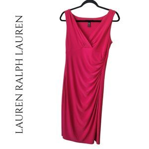 Lauren Ralph Lauren Women's Dress sz10 Pink Matte Jersey Sleeveless Dress NWT